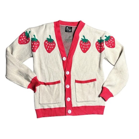 Steady Hands Sweaters - Steady Hands Shojo Dessert Cardigan Strawberry XS